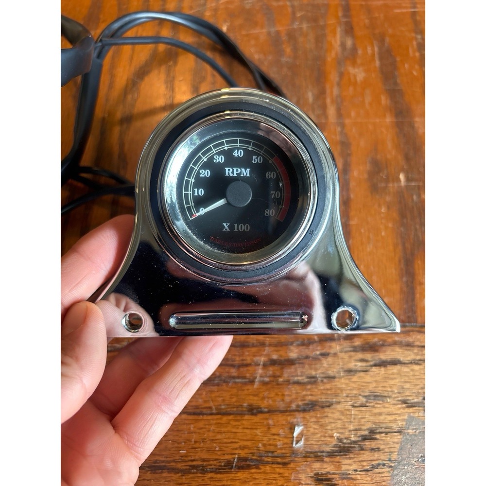 OEM Harley Davidson Chrome Mini Tachometer Gauge 8K RPM Handlebar Mount